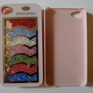 Iphone 4 4s Pink Bling Luxury Rainbow Colorful..