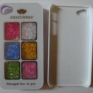 Iphone 4 4s White Bling Luxury Rainbow Colorful..