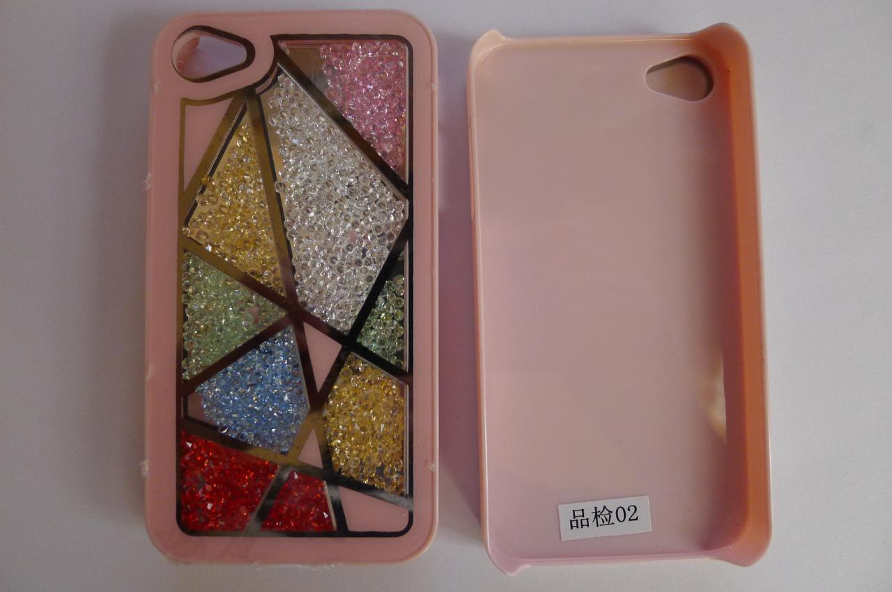 Iphone 4 4s Pink Bling Luxury Rainbow Colorful Element Crystals Phone Back Case Cover